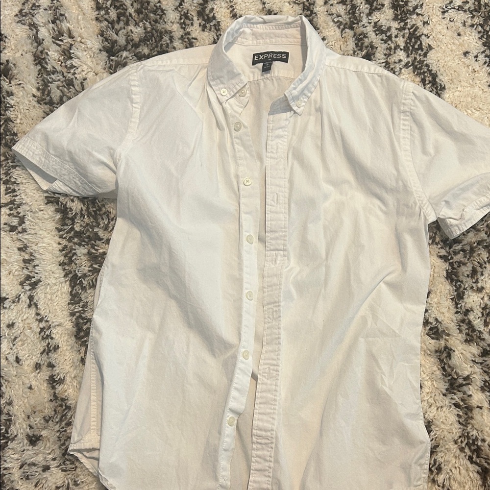 Express Men's Classic White Button Down Shirt